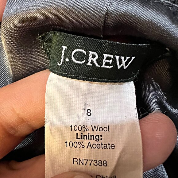 J.Crew Vintage Tweed Ruffle Wool Blazer Button Up Jacket Herringbone Lined 8 - Picture 12 of 12